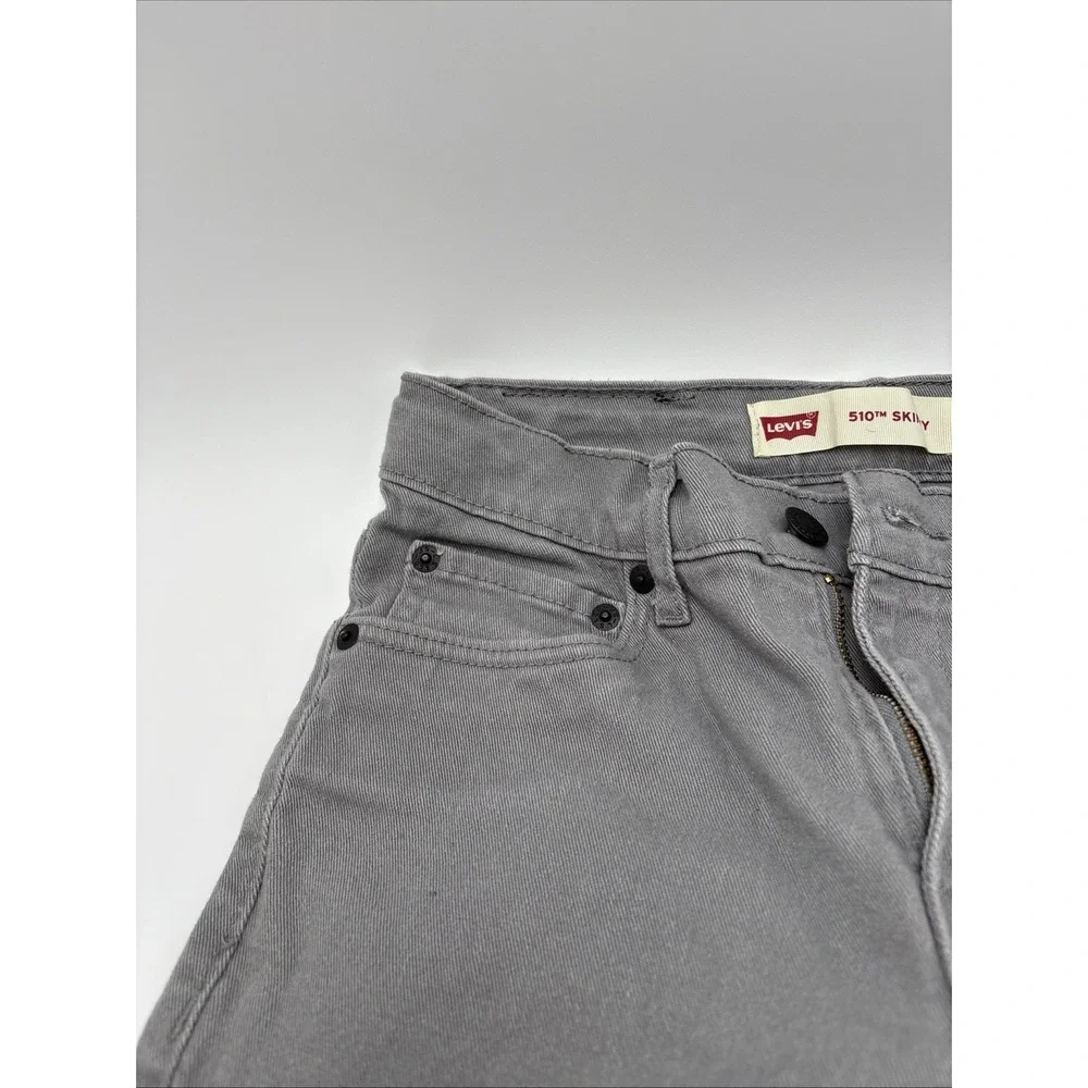 Levi's Strauss 510 Skinny Jeans Black Label Gray 26W 26L 98%‎ Cotton 2% Elastane